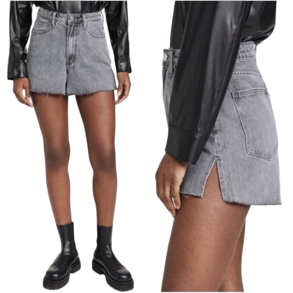 WeWoreWhat Boyfriend Denim Shorts in Washed Grey. 26.